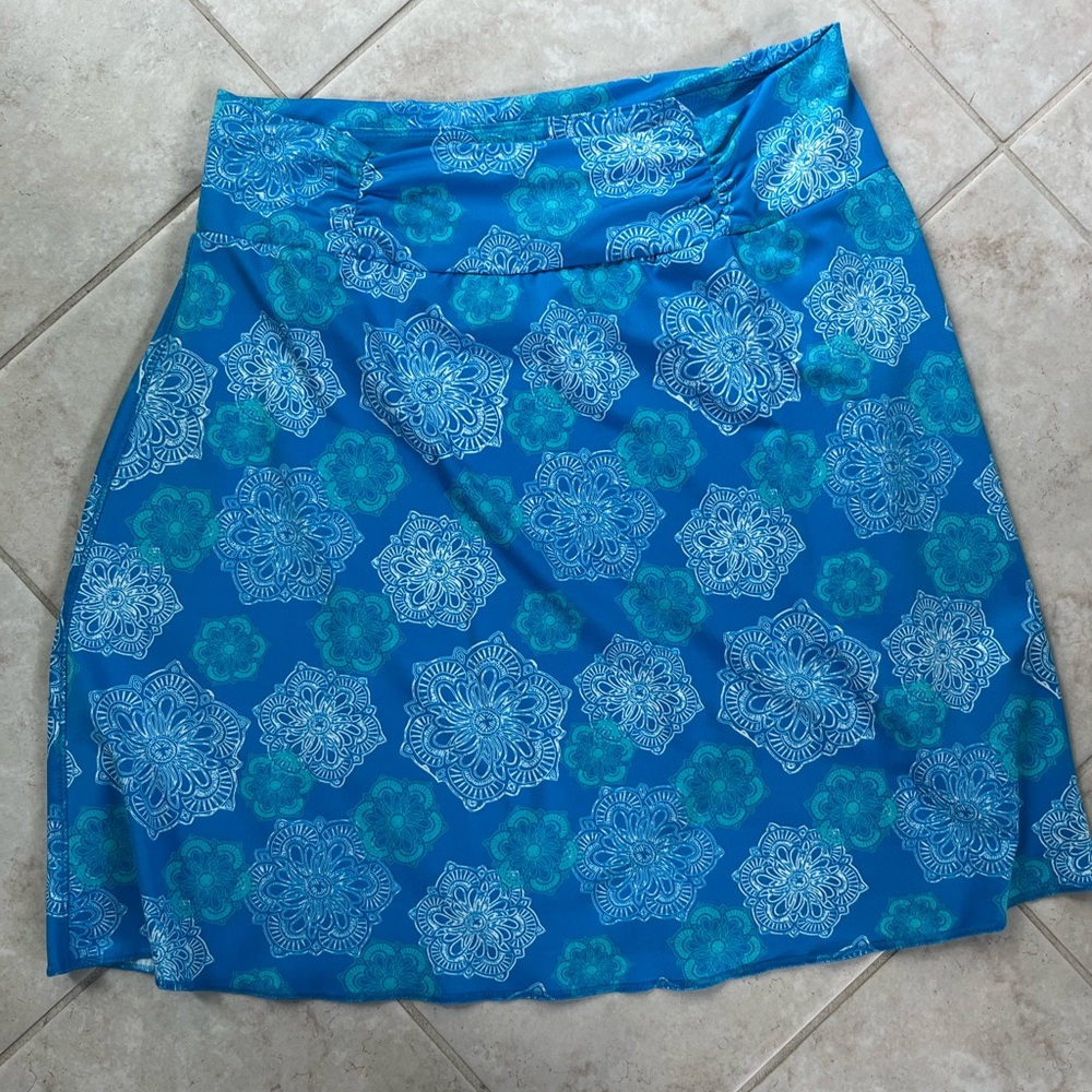 Tranquility by Colorado Clothing Teal and White Floral Skirt